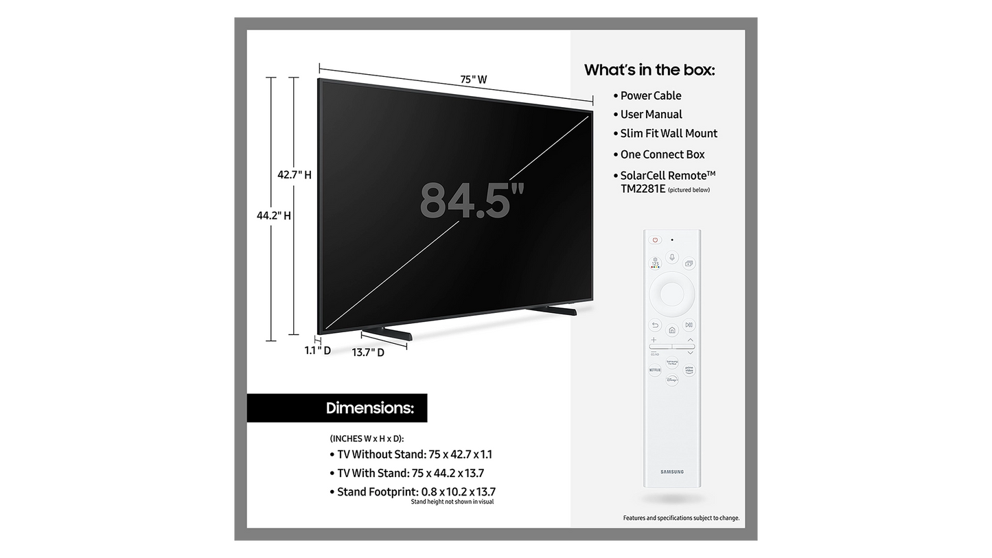 Samsung 85" The Frame QLED 4K Smart TV
