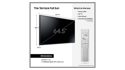 Samsung 65" LST9T The Terrace Full Sun Outdoor QLED 4K Smart TV (2021)