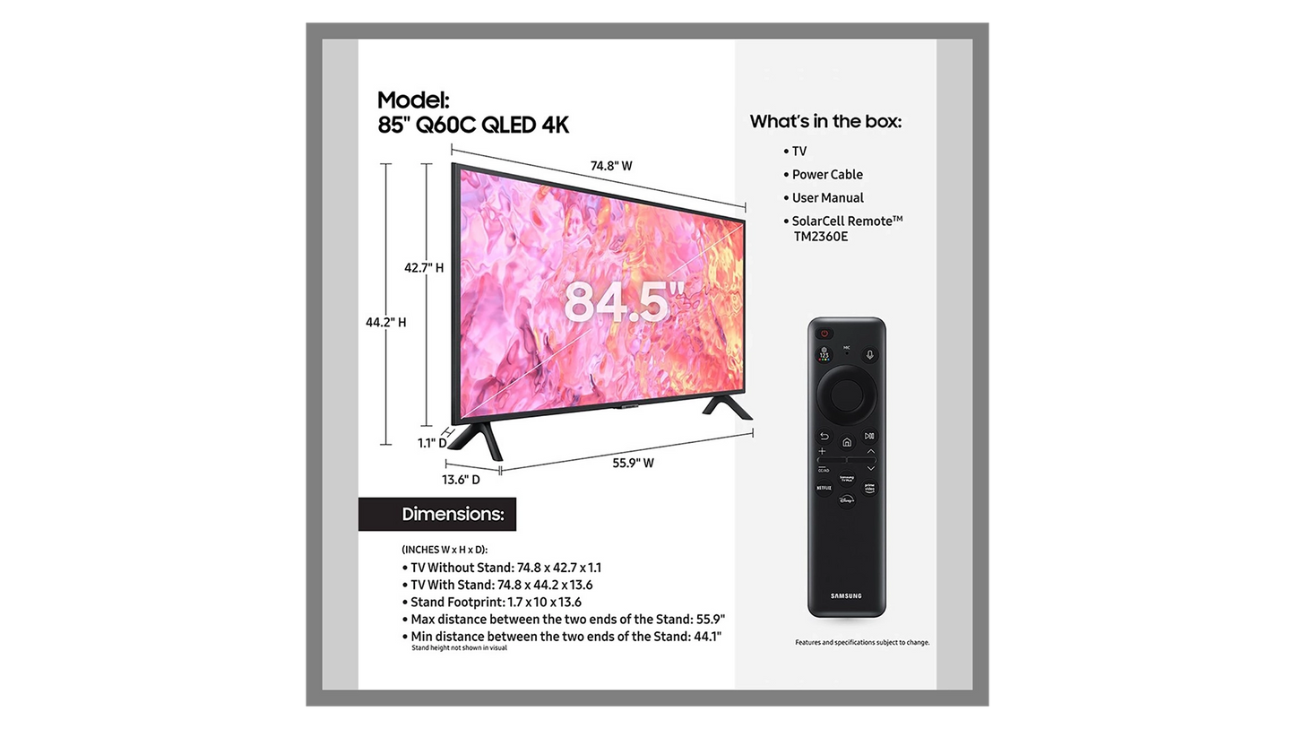 Samsung 85" Q60C QLED 4K Smart TV (2023)