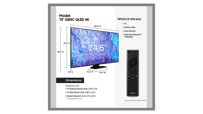 Samsung 75" Q80C QLED 4K Smart TV (2023)