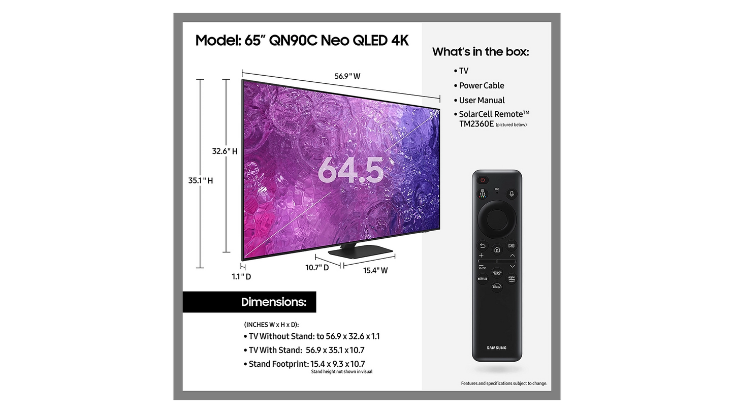 Samsung 65" QN90C Neo QLED 4K Smart TV (2023)